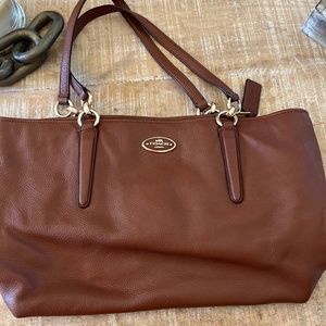 Coach Handbag  Leather Brown Toffee Caramel